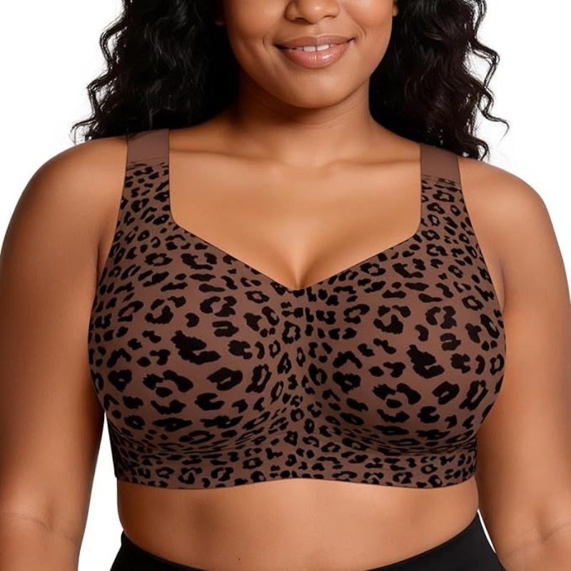 Leopard Jelly Bras No Underwir - Minimizer Bra Women review and price